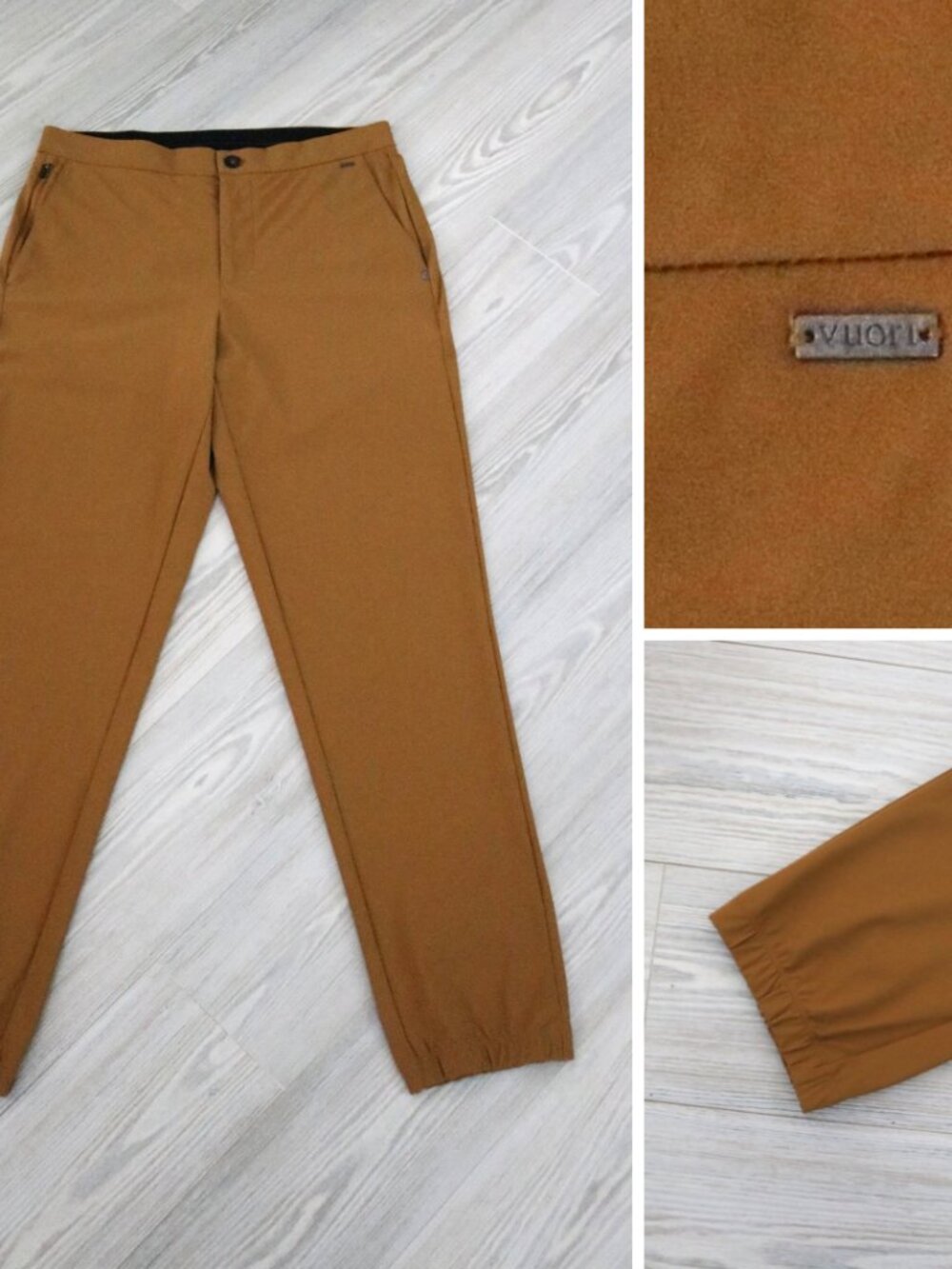 Vuori Fleet Jogger Men's M Tan Performance Athleisure Lightweight Travel Pants